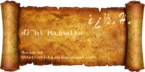 Öhl Hajnalka névjegykártya